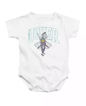 Baby Girls Baby Joker Varsity On White Snapsuit Batman, белый