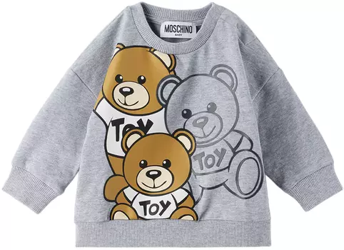Baby Grey Толстовка Teddy Friends Серая Moschino