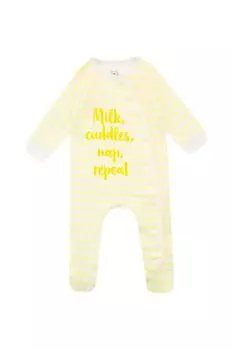 Baby Milk Cuddles Nap Повторный пижамный комбинезон Harry Bear, желтый
