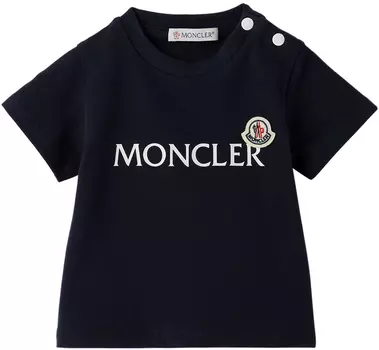 Baby Navy Футболка с принтом Night blue Moncler Enfant