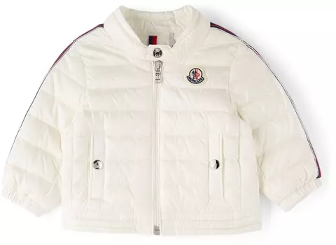 Baby Off-White Пуховая байкерская куртка Anderm Moncler Enfant