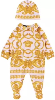 Baby Pink Комбинезон и шапка Barocco 660 Baby Pink/Золотой Versace