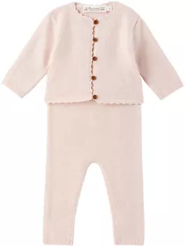 Baby Pink Комплект из кардигана и брюк Angelou Розовый Bonpoint