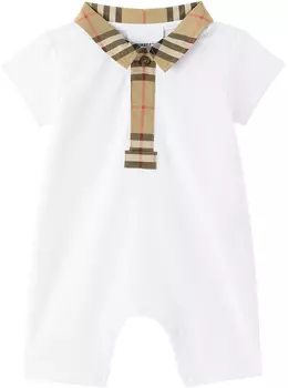 Baby White Комбинезон в клетку Белый Burberry