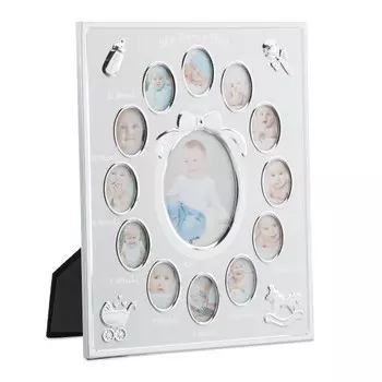 Babybilderrahmen "First Year", серебристый/белый