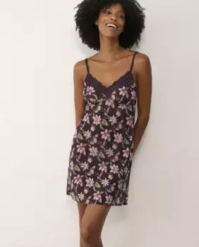 Babydoll из тюля и микрофибры Promise, фиолетовый