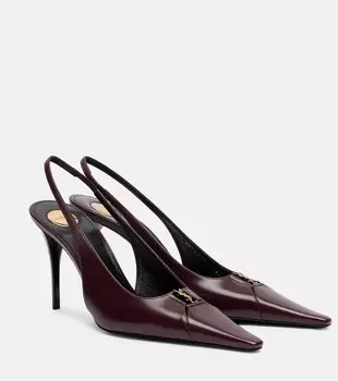 Babylone Breteuil кожаные туфли-лодочки на ремешке Saint Laurent, Bordeaux