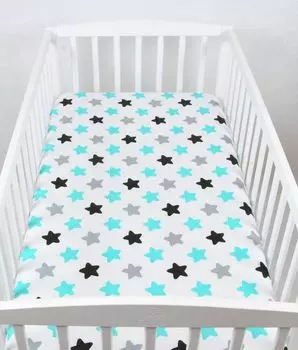 BABYLUX простыня 70 x 140 см детская простыня хлопковая кроватка 98. Звезды
