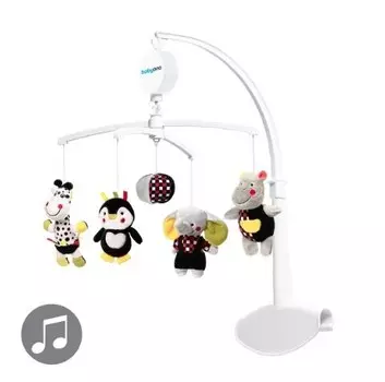 BabyOno, мобиль для кроватки с музыкальной шкатулкой Dream Team.