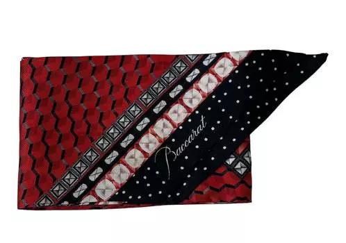 Baccarat 2810796 Женский шарф из саржи Louxor Twill Silk с красной полосой