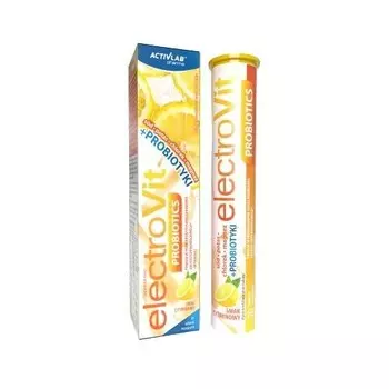 БАД, Activlab Pharma, Electrovit Probiotics, Пробиотик и электролиты, Лимон, 20 таб Inna Marka