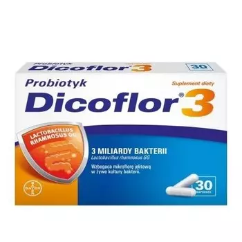 БАД, Байер, Дикофлор 3, Пробиотик для детей, 30 капсул Bayer