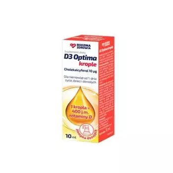 БАД, Health Family, D3 Optima Krople 400 МЕ, 10мл Rodzina Zdrowia
