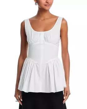Бадер Топ из поплина Proenza Schouler White Label, белый