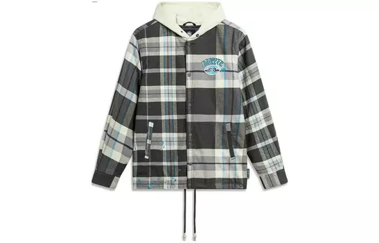 Badfive Стеганая куртка мужская серая/зеленая в клетку Lining, серый/зеленый