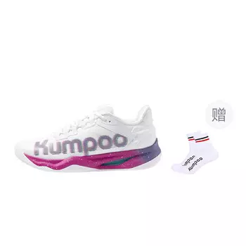 Бадминтонные туфли унисекс с низким верхом белого/розово-красного/фиолетово-синего цвета Kumpoo