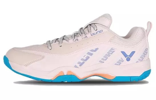 Бадминтонные туфли унисекс с низким верхом розового/синего цвета Victor, розовый/голубой