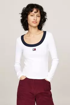 Бэдж бейдж с длинными рукавами сверху Tommy Jeans, белый