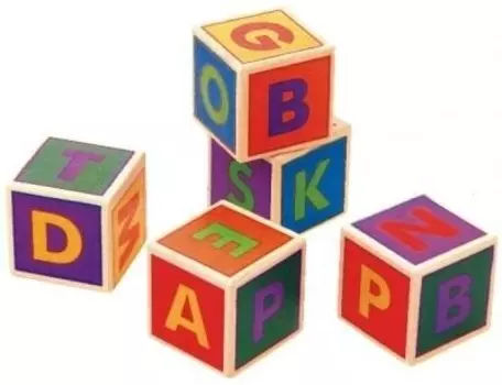 Баджо, Кубические деревянные бруски с буквами Bajo