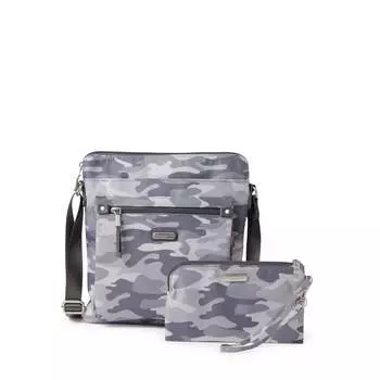 Baggallini Сумка через плечо Go Bagg с RFID-браслетом, цвет Grey Camo Print