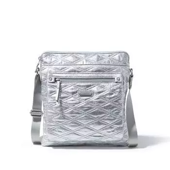 Baggallini Сумка через плечо Go Bagg с RFID-браслетом, цвет Silver Metallic Quilt
