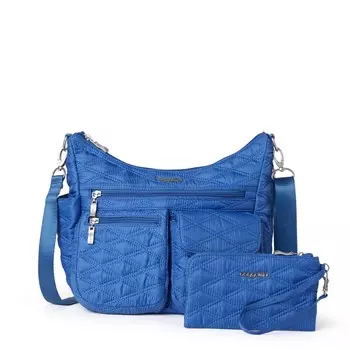 Baggallini Женская сумка через плечо Modern Everywhere Hobo с ремешком на ремешке, цвет Atlantic Blue Quilt