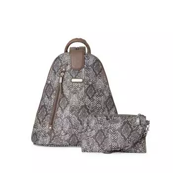 Baggallini Женский рюкзак Metro с ремешком для телефона RFID, цвет Tan Python