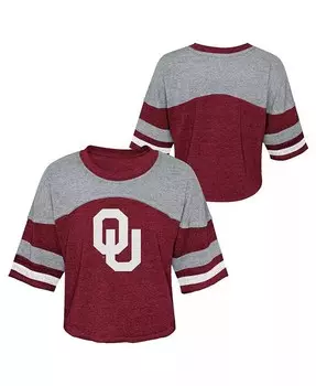 Багровая трикотажная футболка с рукавами Big Girls в полоску Оклахома Сунерс Sunday Friday Outerstuff, красный