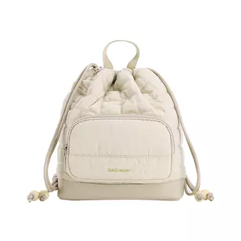 BAGSMART Женский мини-рюкзак из искусственной кожи, цвет абрикос/голубой