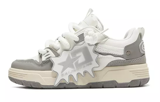 Baijingfang Стильная мужская обувь для скейтбординга, Белый/Серый