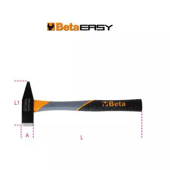 Baita 1370 T1500-молоток слесарный с ручкой из стекловолокна 1500г Beta