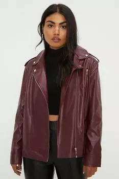 Байкерша большого размера из искусственной кожи Dorothy Perkins, красный