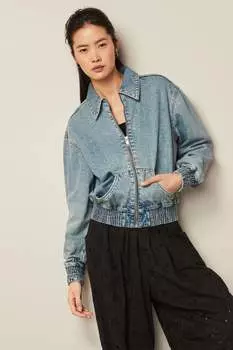 Байкерская джинсовая куртка Next, синий