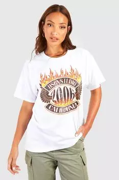 Байкерская футболка tall dsgn studio Boohoo, белый