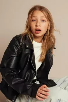 Байкерская куртка H&M, черный