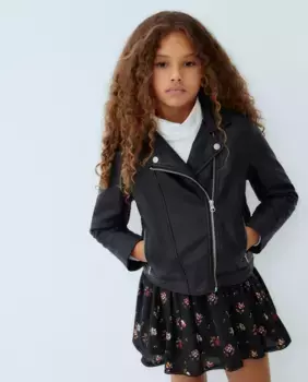Байкерская куртка из искусственной кожи для девочки Kids El Corte Ingls, черный