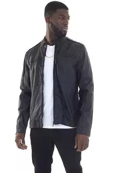 Байкерская куртка из искусственной кожи 'Jones' Brave Soul, черный