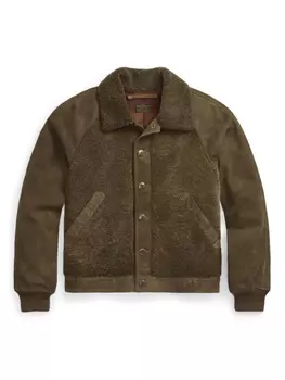 Байкерская куртка из овчины Ralph Lauren RRL, коричневый