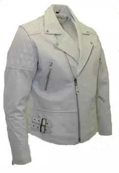 Байкерская куртка из воловьей кожи-Нассау Infinity Leather, белый