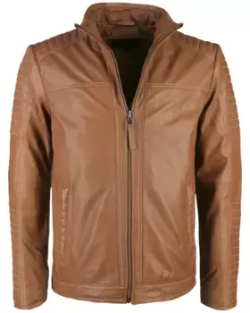 Байкерская куртка JCC "15-10-B-2", цвет Cognac