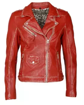 Байкерская куртка JCC "51300", красный