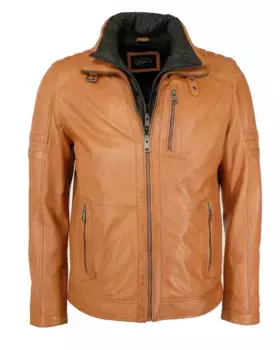 Байкерская куртка JCC "63535", цвет Cognac