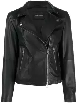 Байкерская куртка на молнии EMPORIO ARMANI, черный
