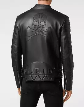 Байкерская куртка Python Luxury Philipp Plein, черный