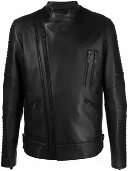 Байкерская куртка с декором Skull Philipp Plein, черный