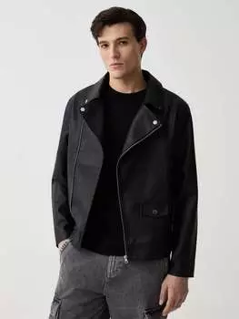 Байкерская куртка с глянцевым эффектом на молнии Grand & Hills, цвет black