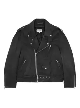 Байкерская куртка с косой молнией MM6 Maison Margiela, черный