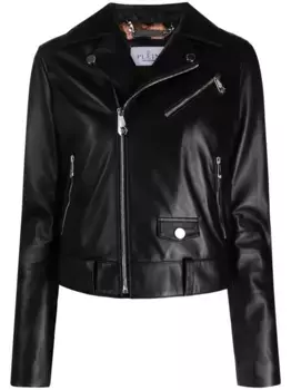 Байкерская куртка с кристаллами Philipp Plein, черный