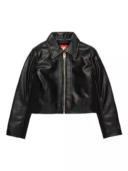Байкерская куртка с логотипом-аппликацией Diesel Kids, черный