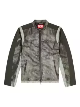 Байкерская куртка с логотипом DIESEL, серый